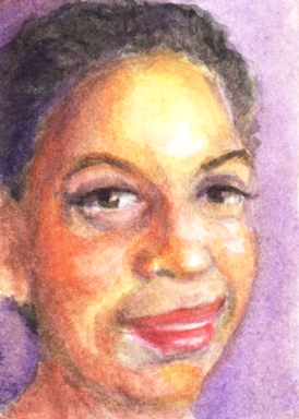 purple 2.5" x 3.5" watercolor
