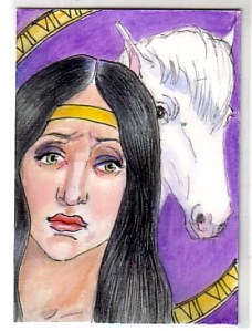 2.5" x 3.5" watercolor and colored pencil