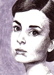 Audrey Portrait - cross-hatching portrait